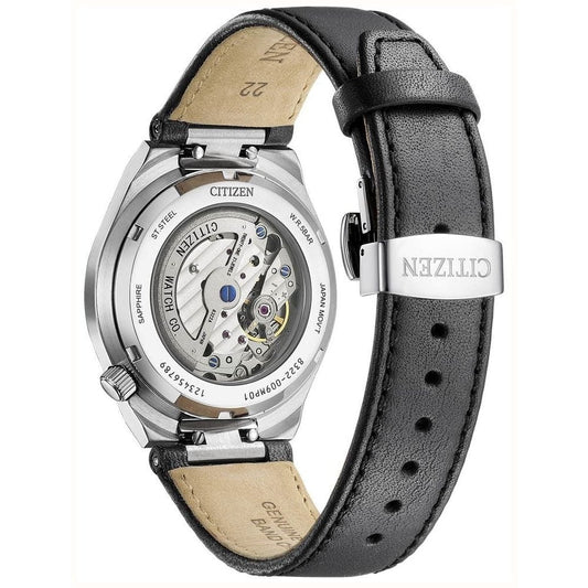 Citizen Tsuyosa Automatic Small-Seconds Textured Grey Dial Black Leather Strap