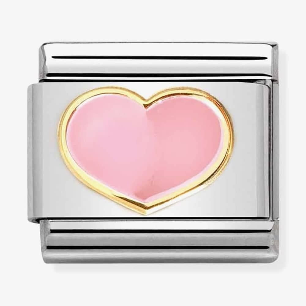 Classic Gold Pink Heart Charm