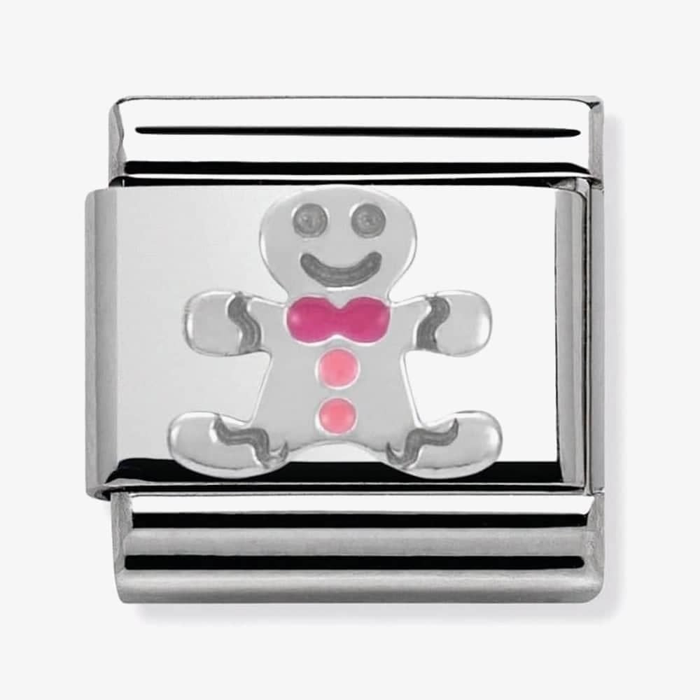 Composable Classic GINGERBREAD MAN in stainless steel, enamel and arg. 925
