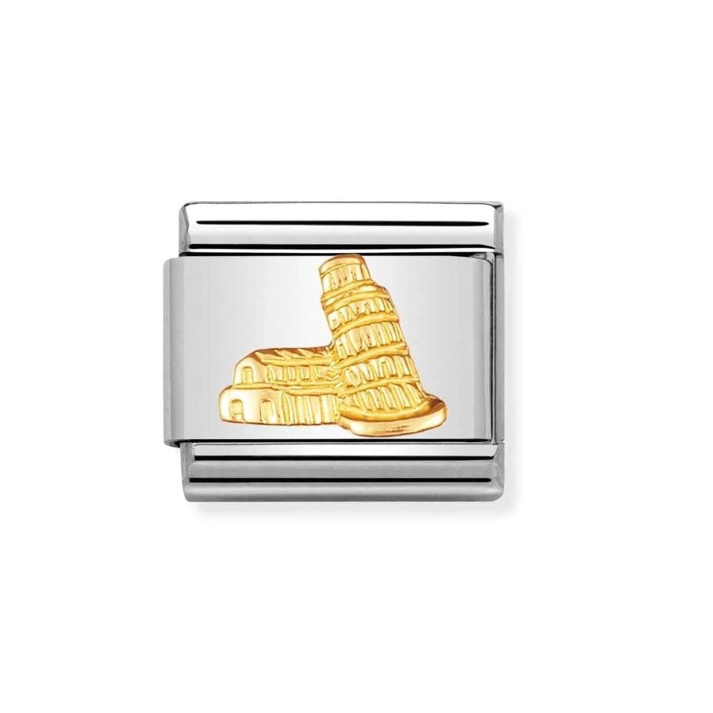 Composable Classic Gold Link Tower of Pisa Charm