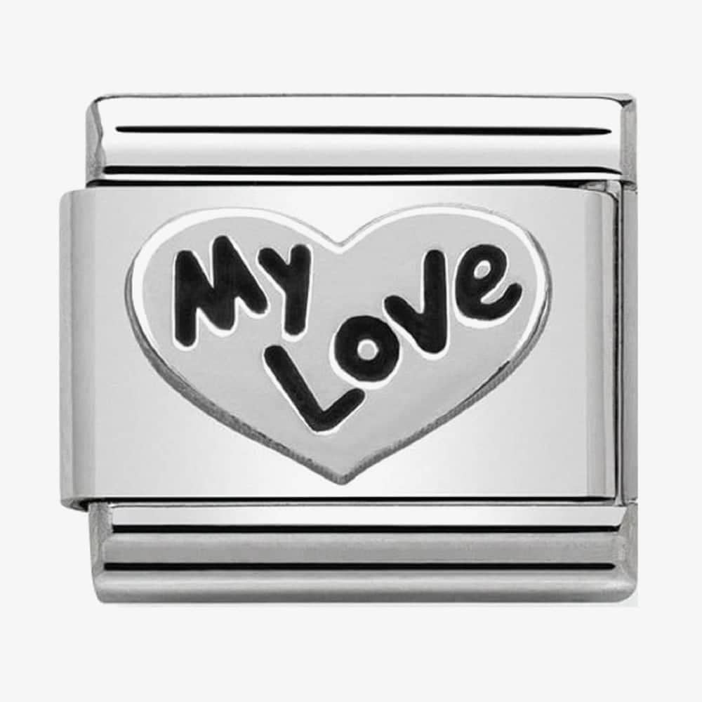 Composable Classic HEART MY LOVE in stainless steel and sterling silver