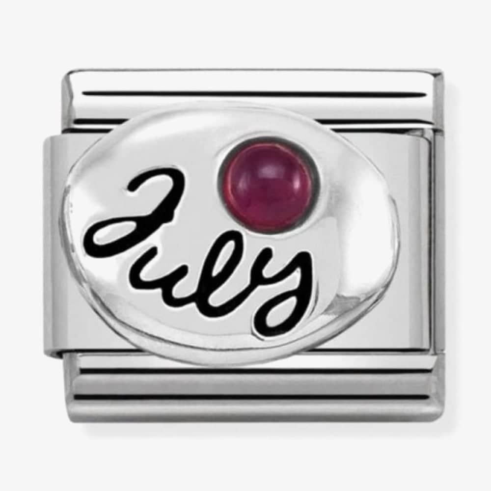 Composable Classic JULY BIRTHSTONE RUBY in stainless steel & sterling silver