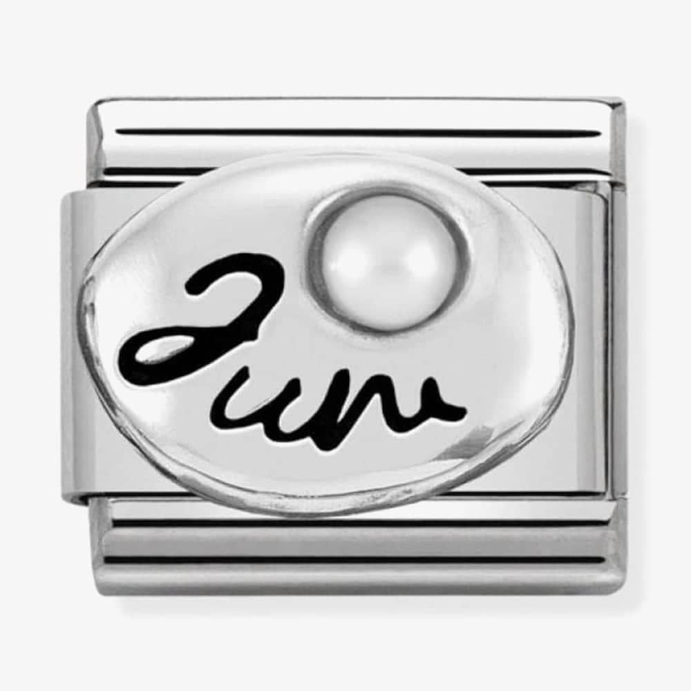 Composable Classic JUNE BIRTHSTONE WHITE PEARL in stainless steel & sterling silver
