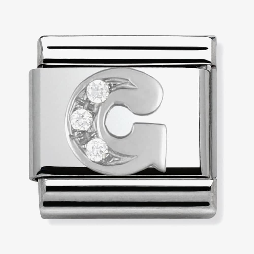 Composable Classic LETTER G stainless steel, Cubic zirconia and 925 silver