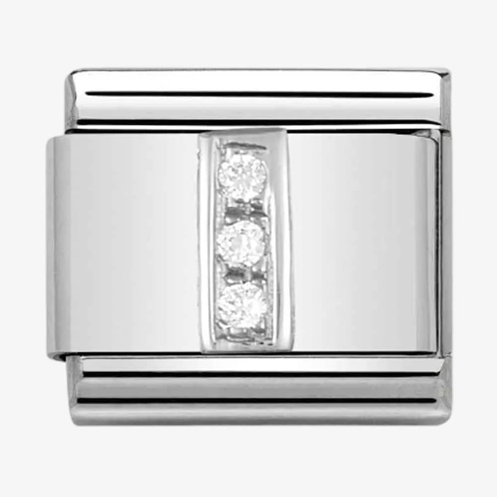 Composable Classic LETTER I stainless steel, Cubic zirconia and 925 silver