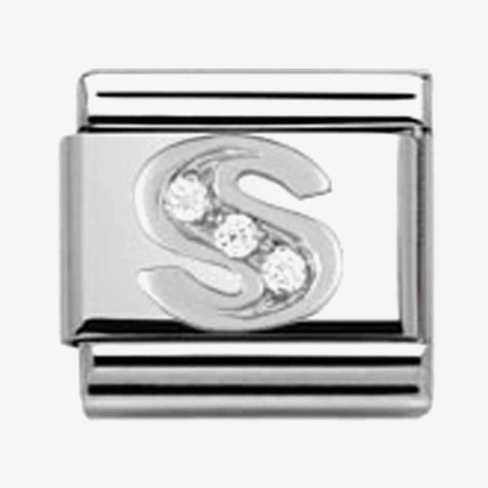 Composable Classic LETTER S stainless steel, Cubic zirconia and 925 silver