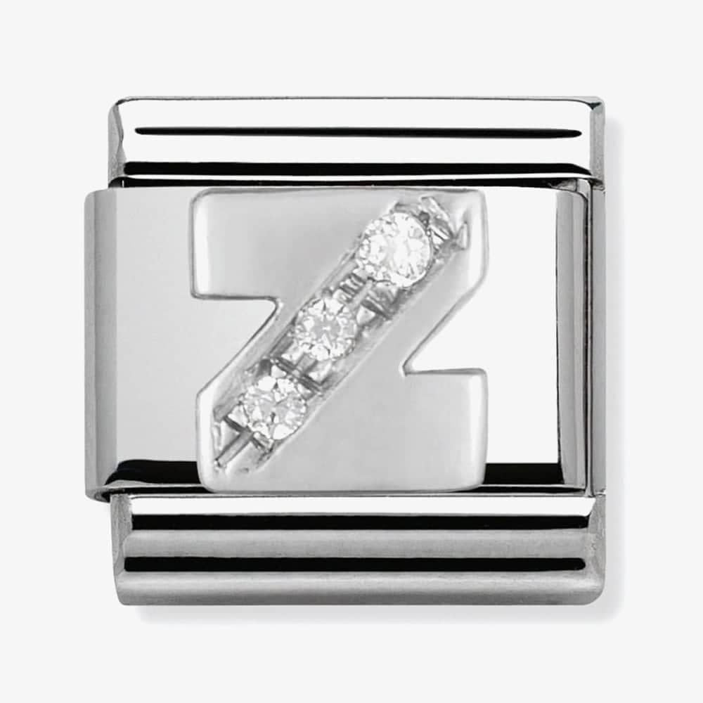 Composable Classic LETTER Z stainless steel, Cubic zirconia and 925 silver