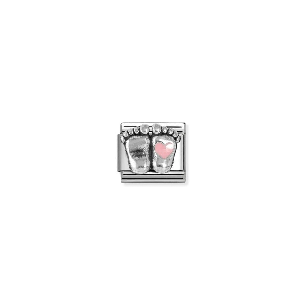 Composable Classic Link, Baby Feet, Pink Heart charm