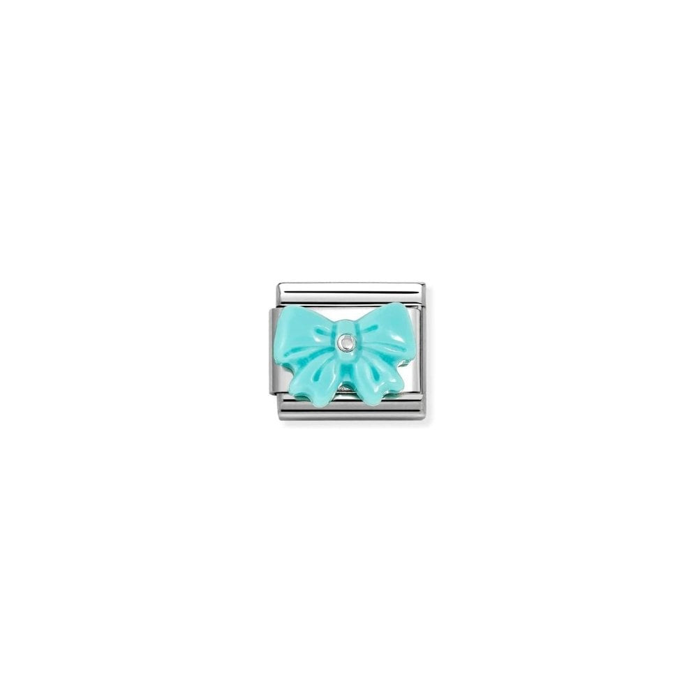 Composable Classic Link, Bow, Turquoise Synthetic Stone charm