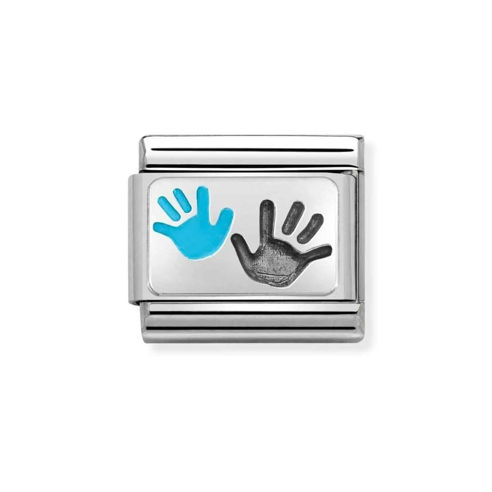 Composable Classic Link Hands Parent Child Blue Charm