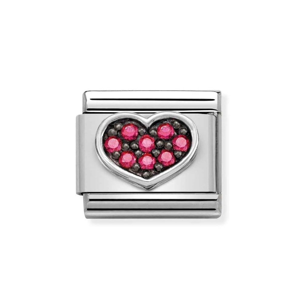 Composable Classic Link Heart Fuchsia CZ Charm
