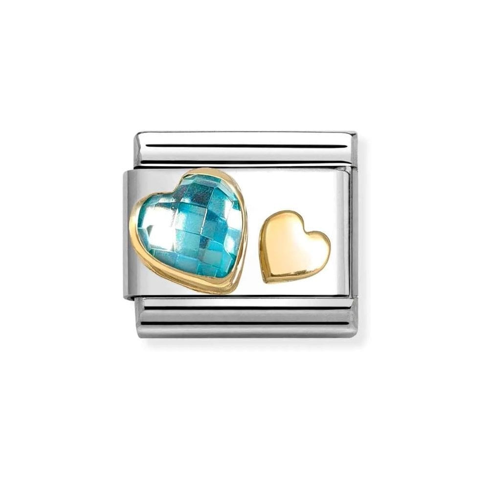 Composable Classic Link, Hearts, Light Blue CZ Charm