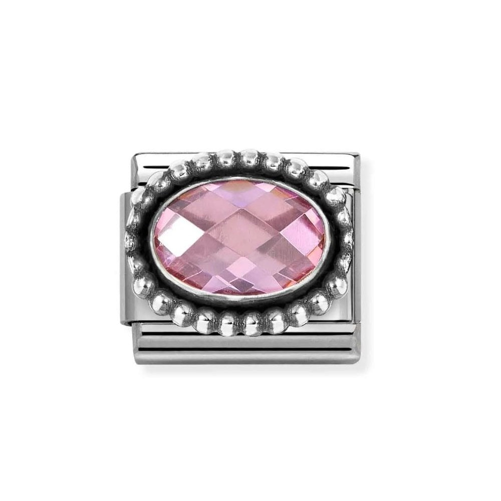 Composable Classic Link, Pink CZ, Vintage Effect Charm