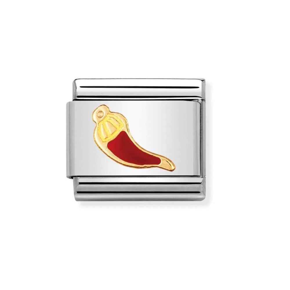 Composable Classic Link red Lucky Horn in Enamel Charm