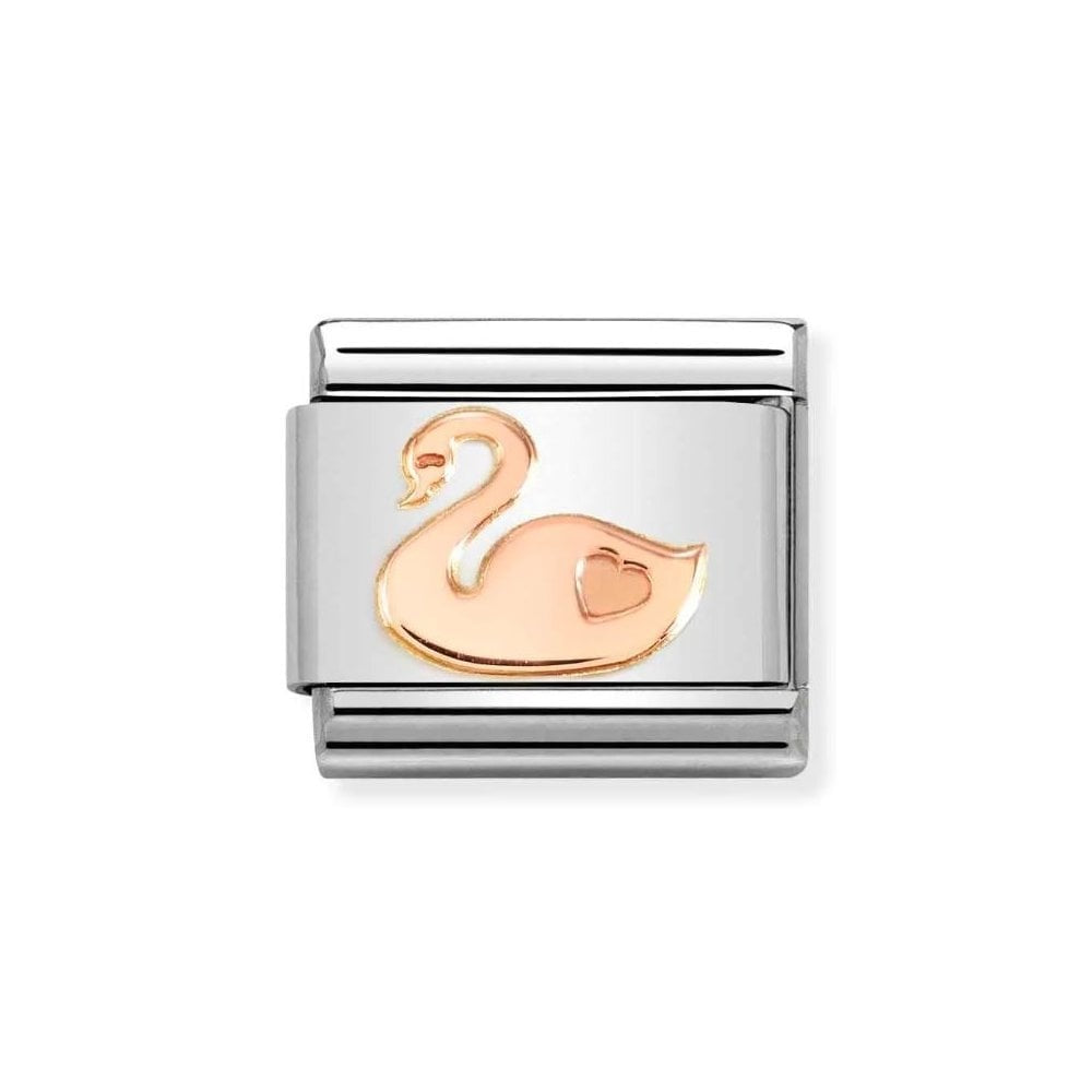 Composable Classic Link, rose gold Swan Charm