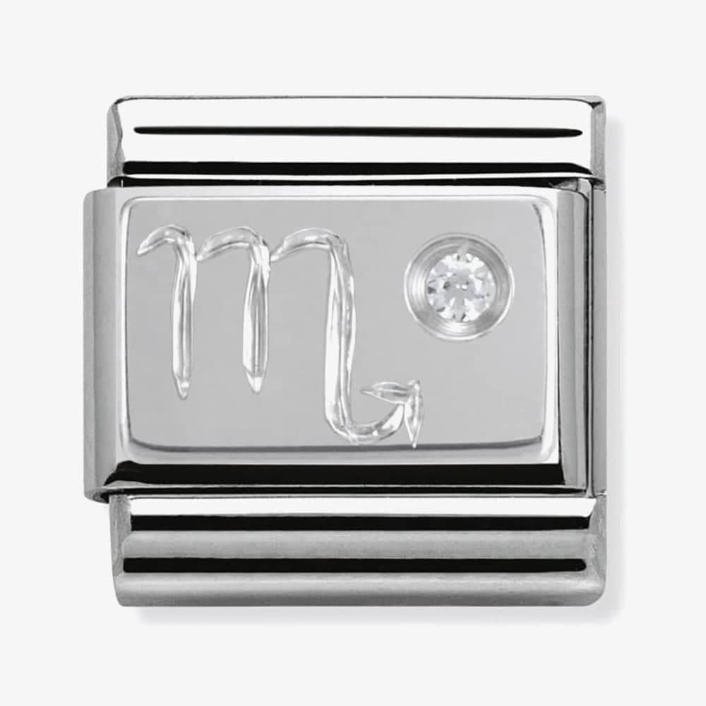 Composable Classic SCORPIO ZODIAC CHARM stainless steel, Cubic zirconia and 925 silver