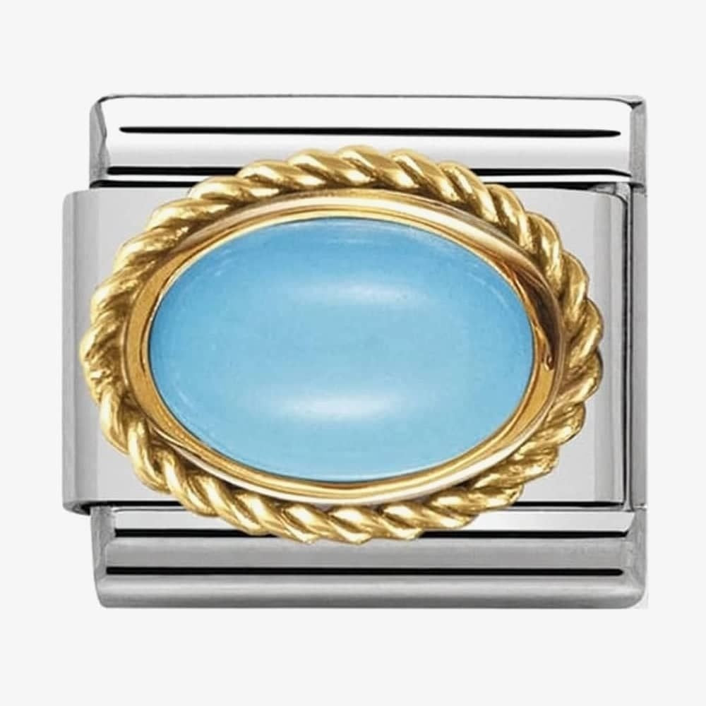 Composable Classic TURQUOISE HARD STONES in stainless steel with 18k gold setting and detail