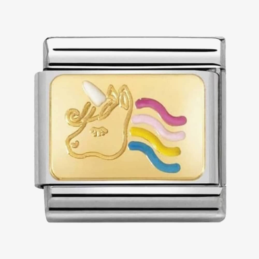 Composable Classic UNICORN in stainless steel, enamel and 18K gold