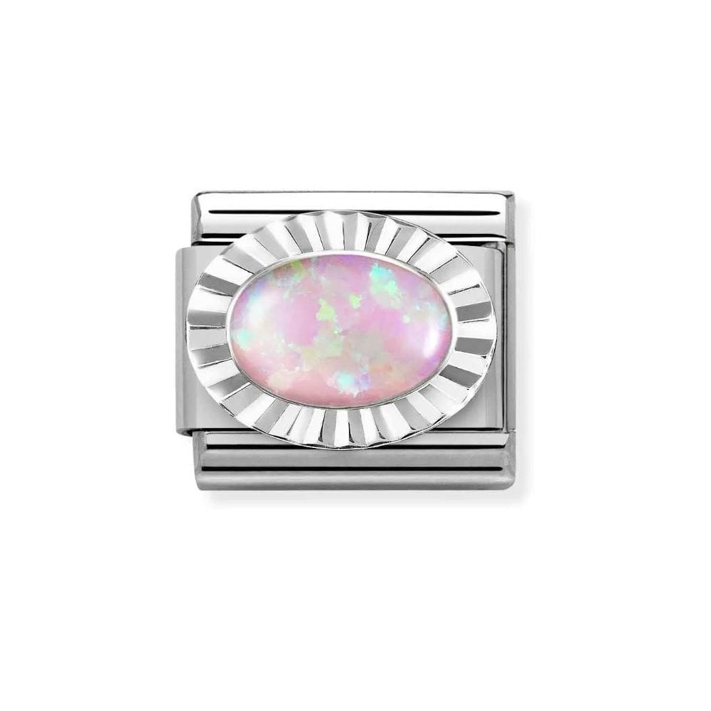 Composable Link, Pink Opal and sterling silver Charm