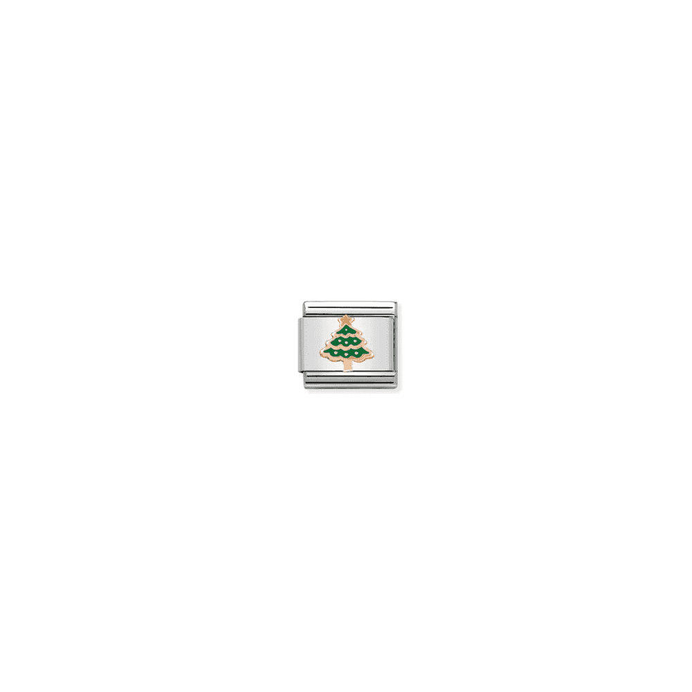 Composable Link, Rose Gold Christmas Tree Charm