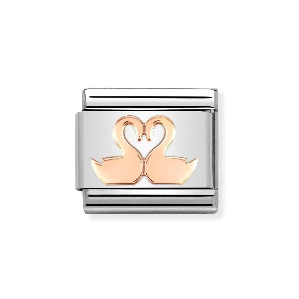 Composable Link, rose gold Swans Charm