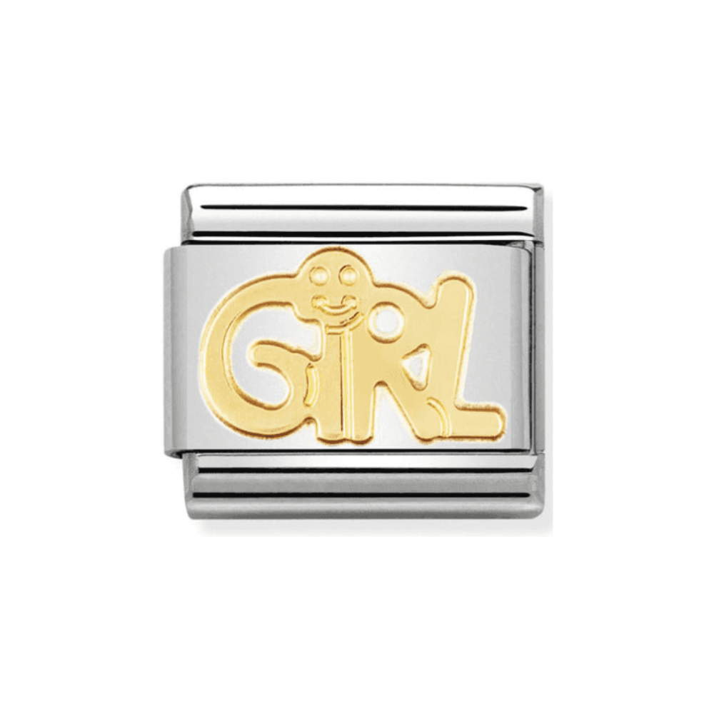 Composable classic GIRL link in steel and 18kt gold