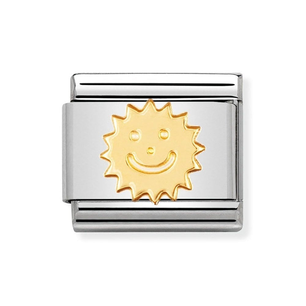 Composable classic SUN link in steel and 18kt gold