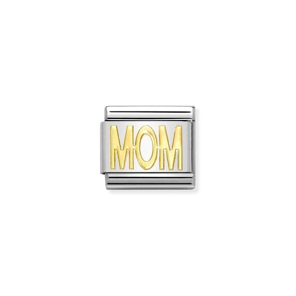 Composable classic link MOM in steel and 18kt gold