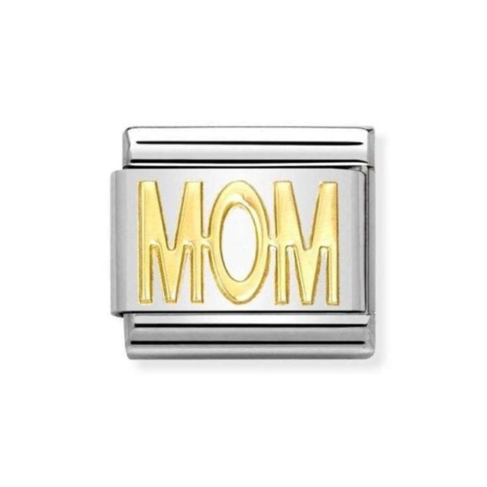 Composable classic link MOM in steel and 18kt gold