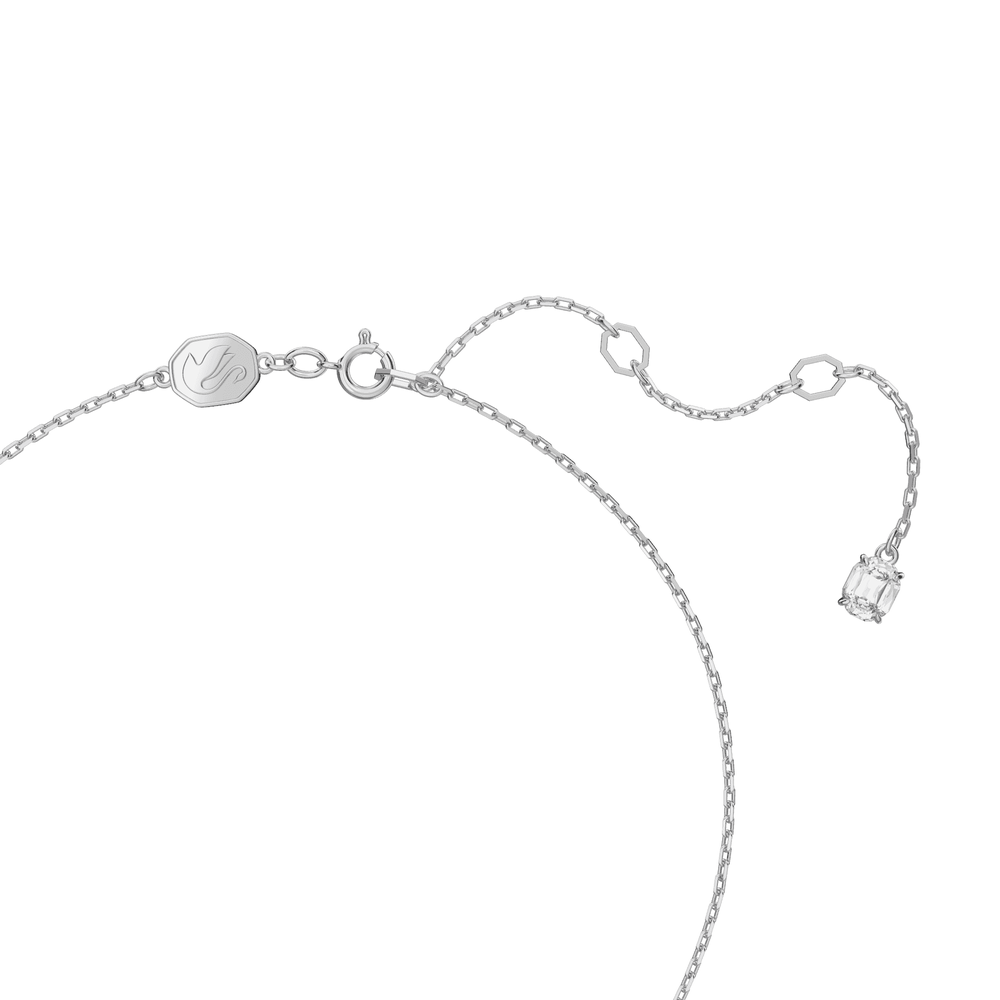 Constella pendant Round cut, Pavé, White, Rhodium plated