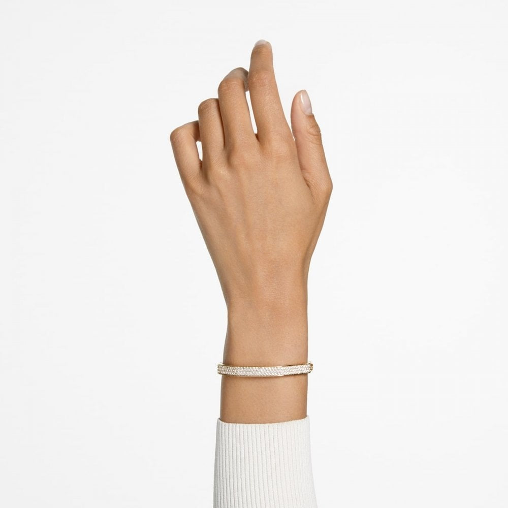 DEXTERA PAVÉ OCTAGON SHAPE GOLD TONE BANGLE