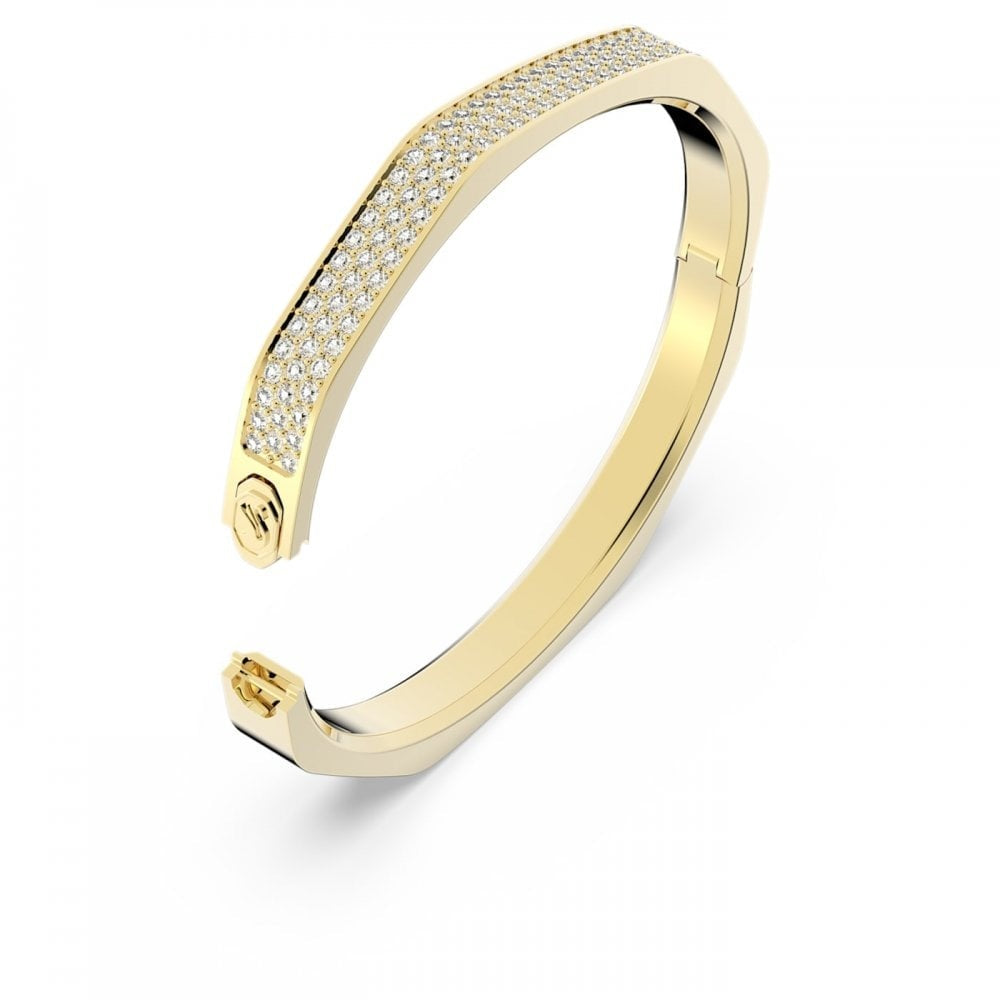 DEXTERA PAVÉ OCTAGON SHAPE GOLD TONE BANGLE