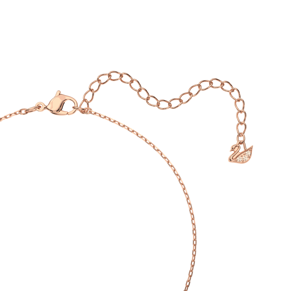 Dazzling Swan necklace, Swan, Pink, Rose gold-tone plated