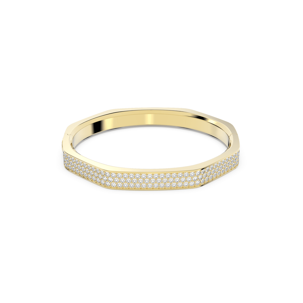 Dextera Octagon shape, White, Gold-tone plated Bangle