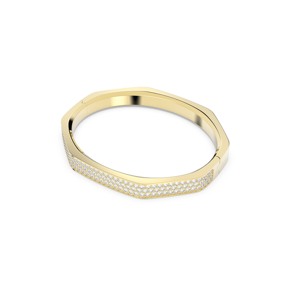 Dextera Octagon shape, White, Gold-tone plated Bangle