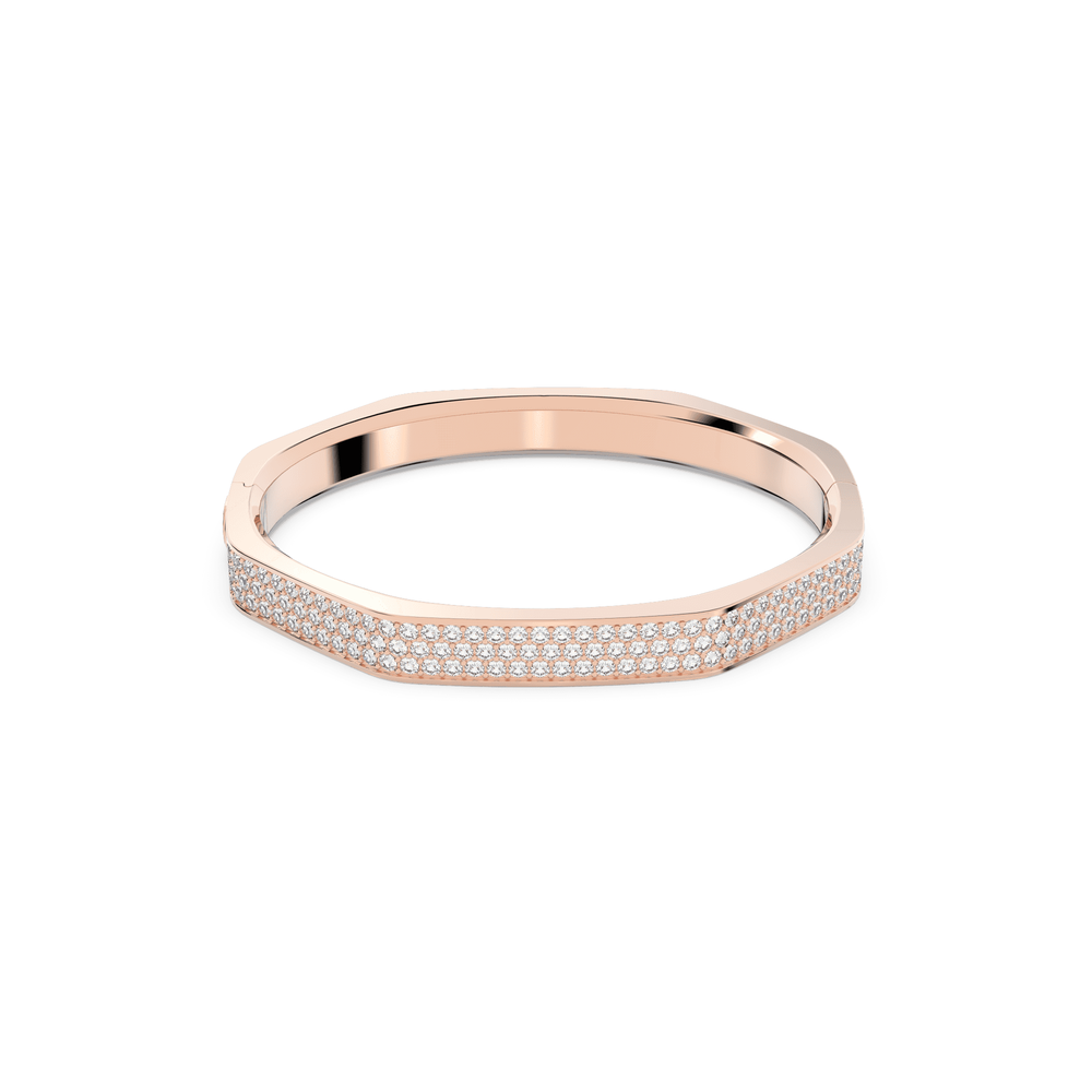 Dextera bangle, octagon shape, white, rose gold L
