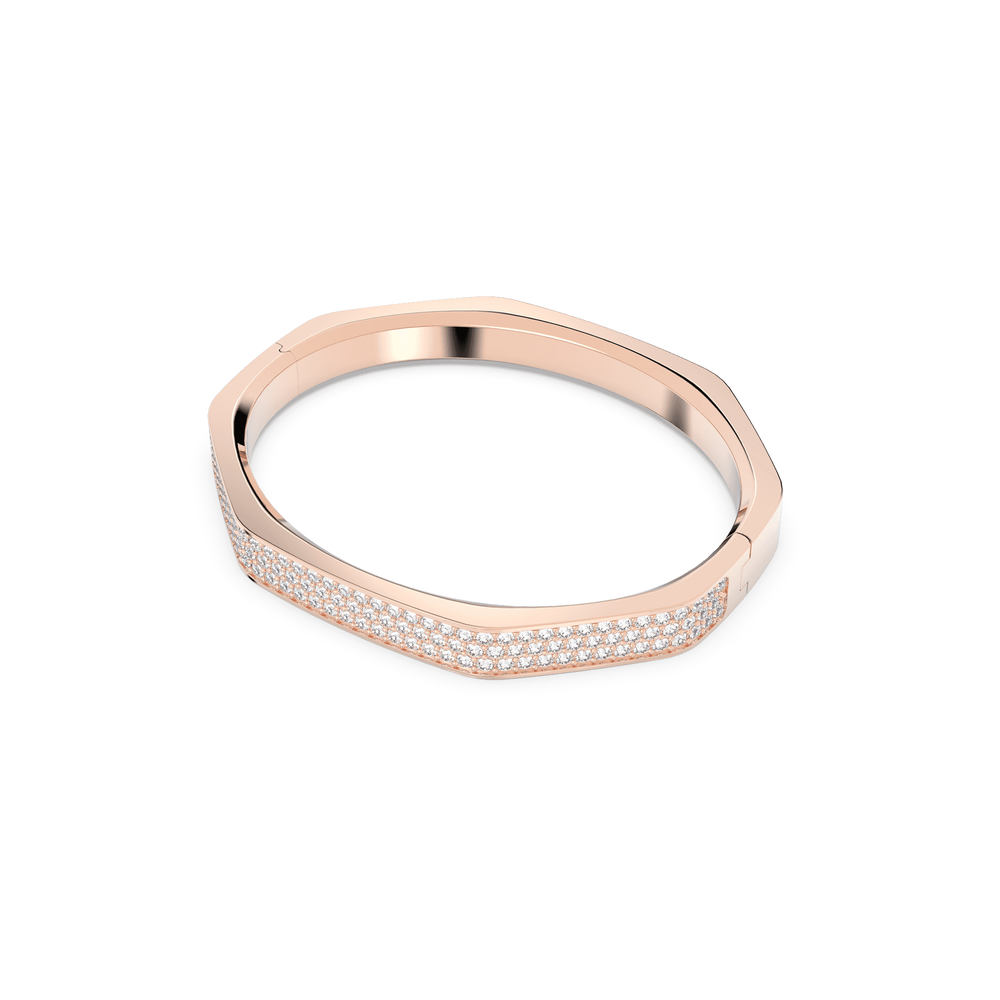 Dextera bangle, octagon shape, white, rose gold L