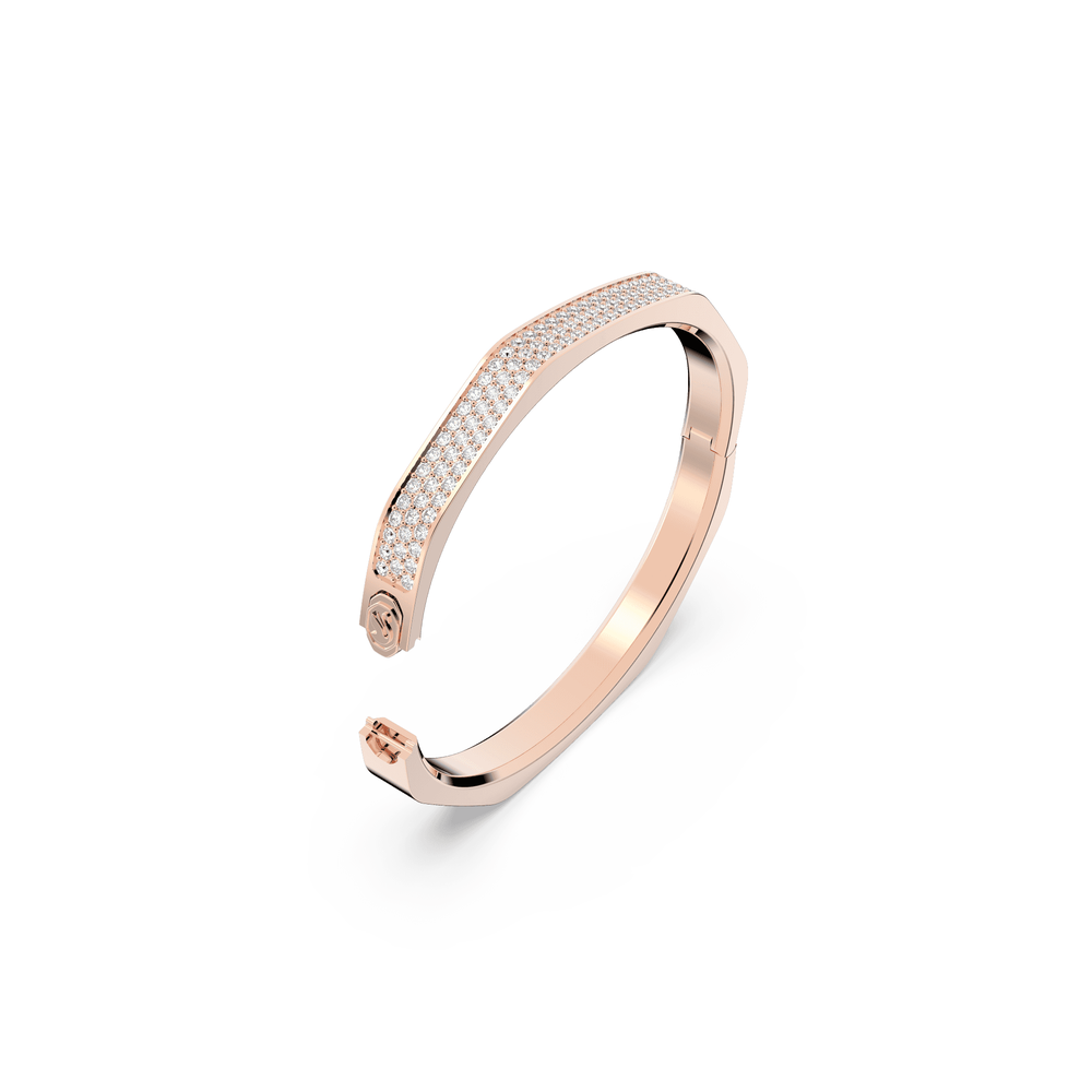 Dextera bangle, octagon shape, white, rose gold L