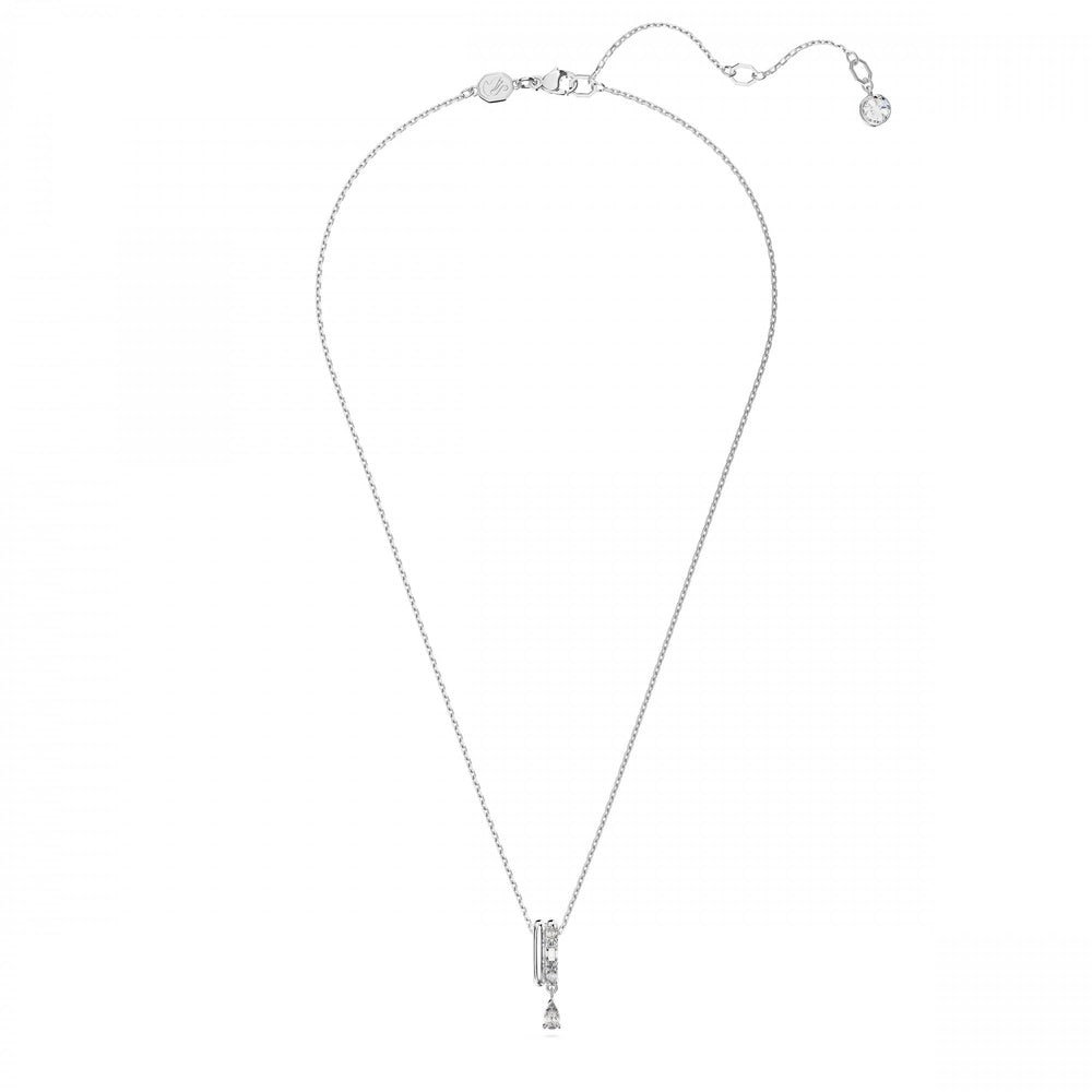 Dextera pendant Mixed cuts, White, Rhodium plated