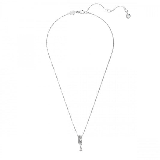 Dextera pendant Mixed cuts, White, Rhodium plated