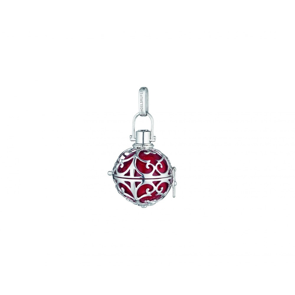 ENGELSRUFER STERLING SILVER CHIME BALL WITH RED INSERT