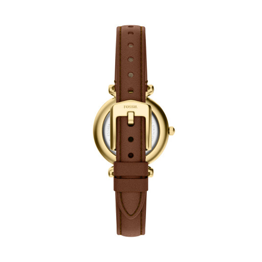 FOSSIL CARLIE MINI LADIES BROWN LEATHER WATCH