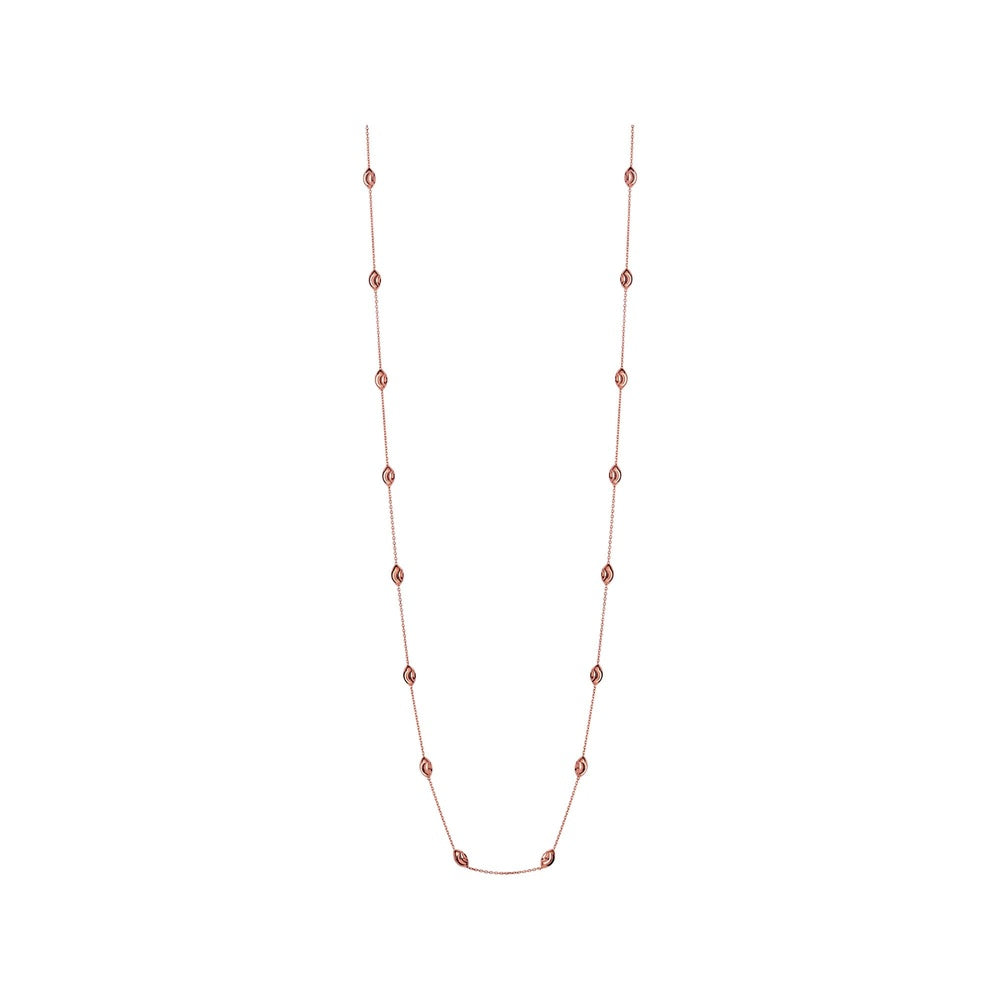 ESSENTIALS 18KT ROSE GOLD VERMEIL BEADED CHAIN NECKLACE 80CM