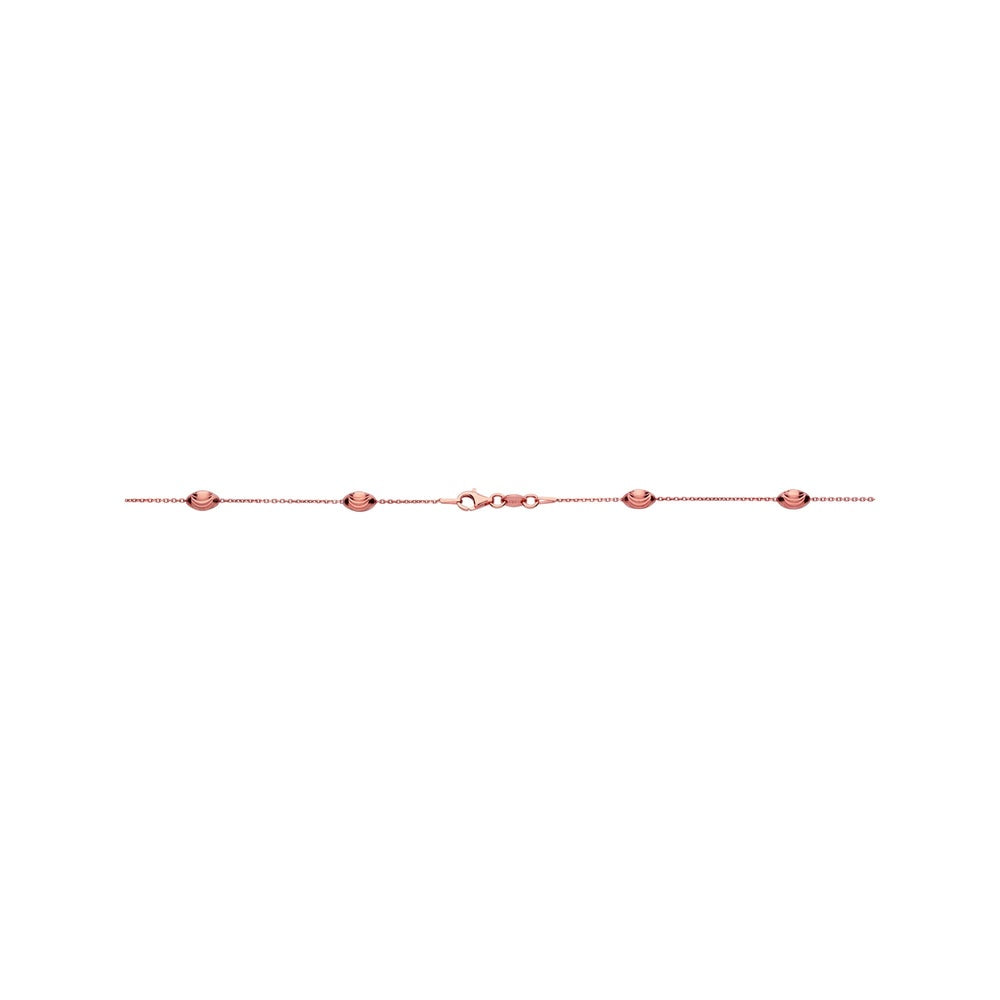 ESSENTIALS 18KT ROSE GOLD VERMEIL BEADED CHAIN NECKLACE 80CM