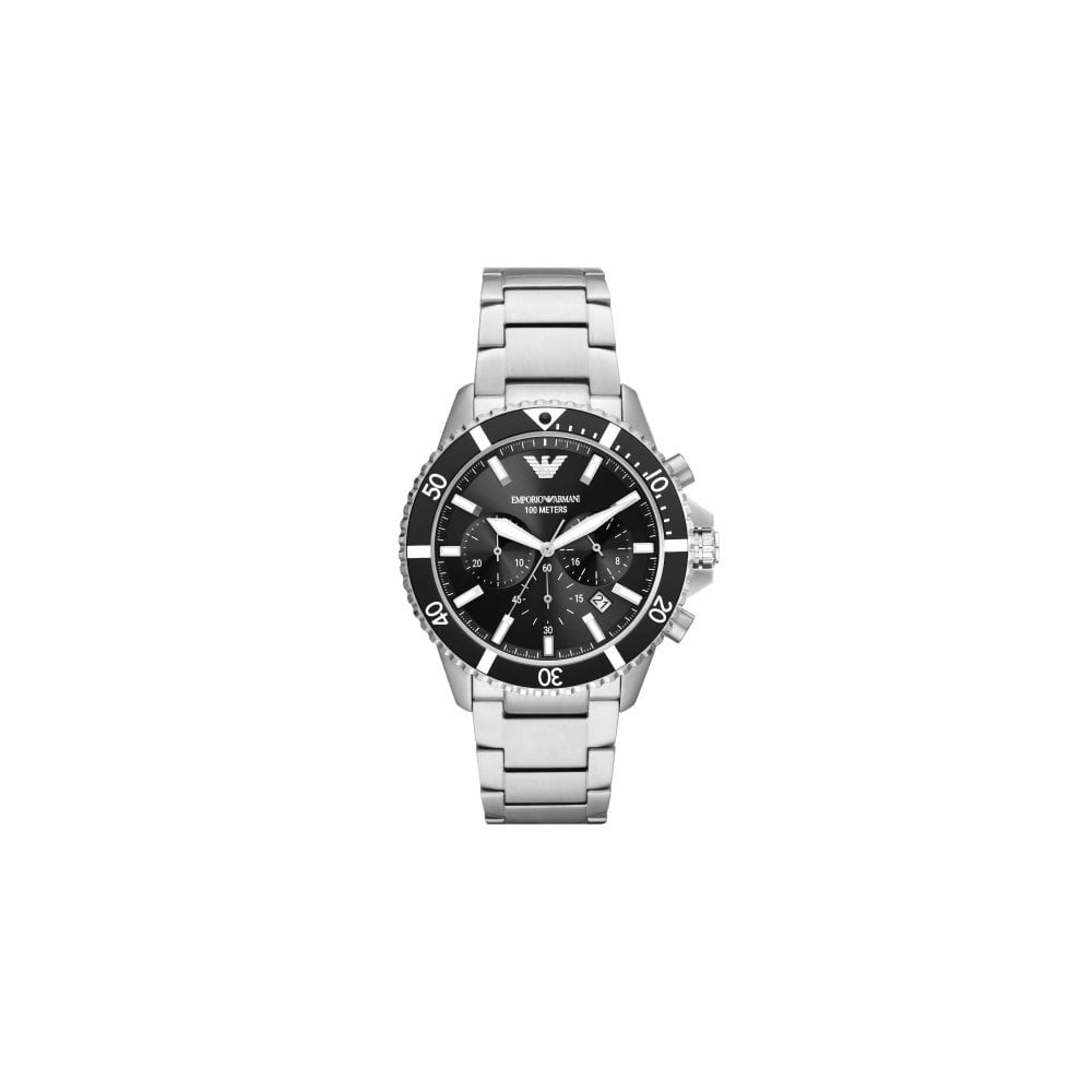Emporio Armani Diver Three-Hand Stainless Steel Watch