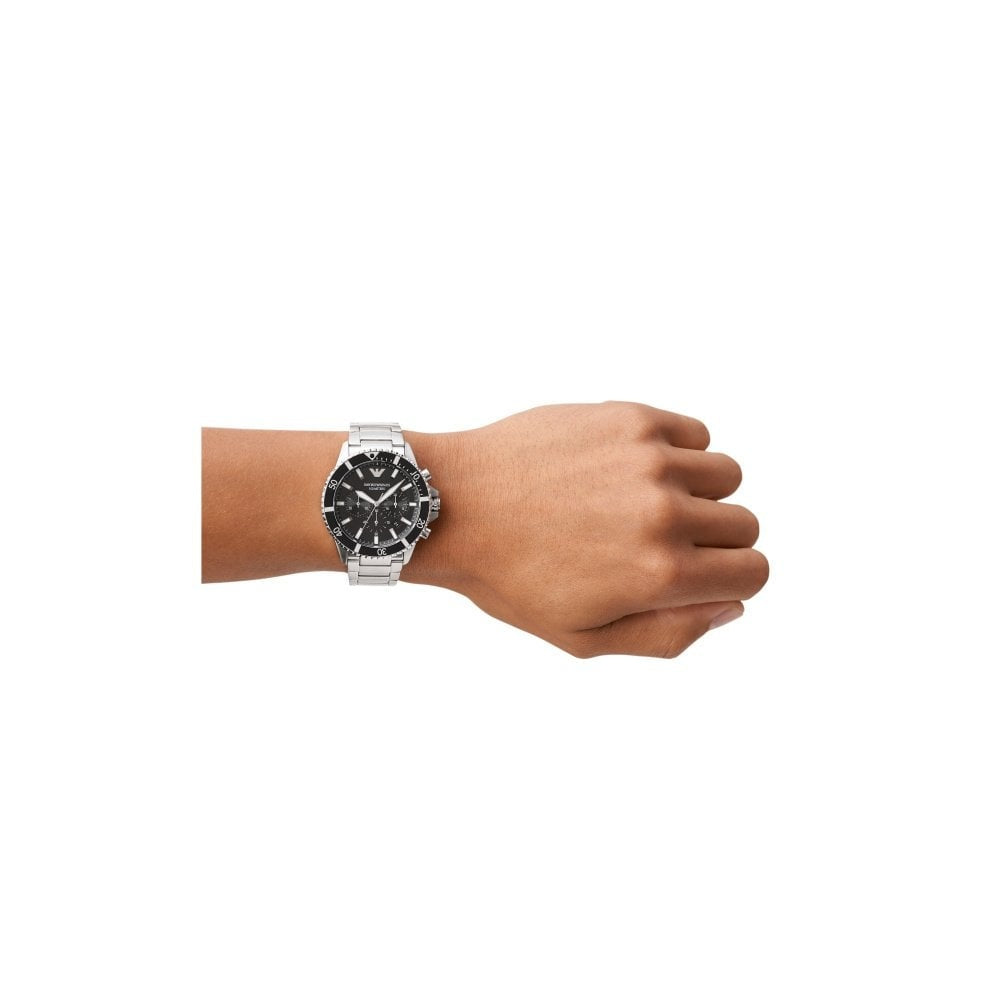 Emporio Armani Diver Three-Hand Stainless Steel Watch