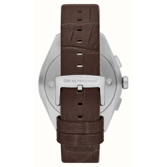 Emporio Armani Men's Brown Dial Brown Leather Strap Watch