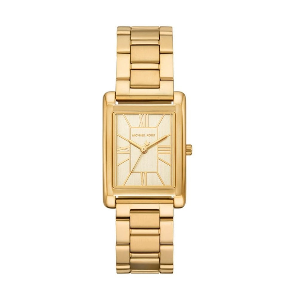 Essex, Rectangular Ladies Gold Stainless Steel Watch