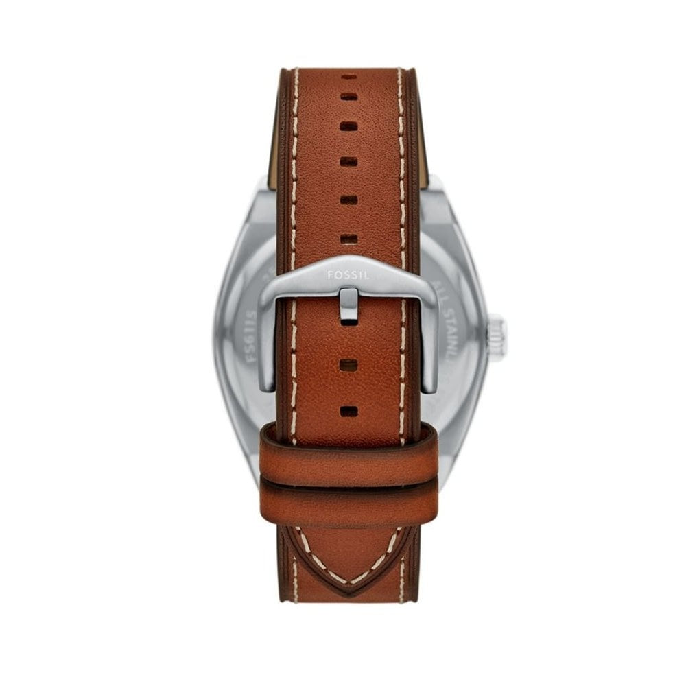 Everett, Blue Dial Gents Brown Leather Watch