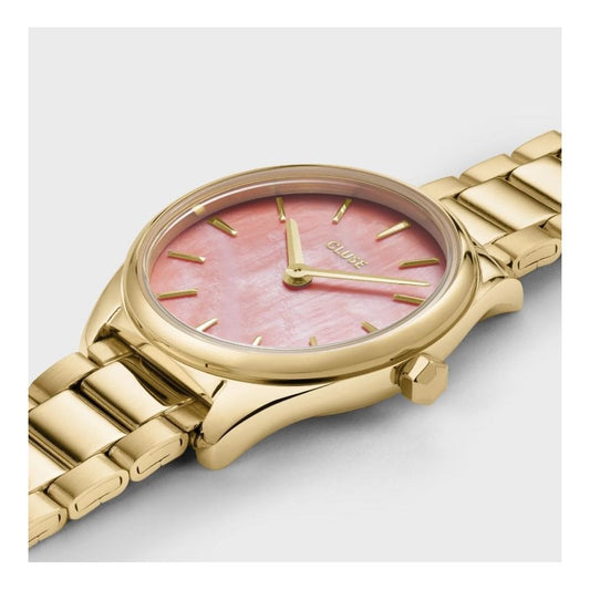Féroce Mini, Apricot Pearl Dial, Ladies Gold Stainless Steel Watch